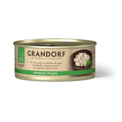GRANDORF Консервы для кошек с куриной грудкой в бульоне, 70 г