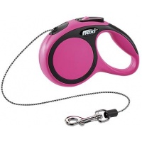 FLEXI New Comfort XS Cord 3 m Поводок-рулетка, трос, черный/розовый, до 8 кг