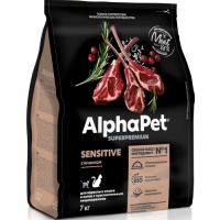 AlphaPet сухой корм для взрослых кошек с чувствительным пищеварением, ягненком