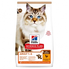 Беззлаковый сухой корм Hill's Science Plan для взрослых кошек, с курицей, 1.5 кг
