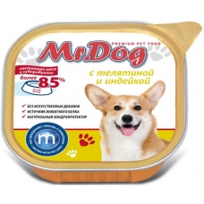 Mr.Dog консервы для собак с Телятиной и индейкой