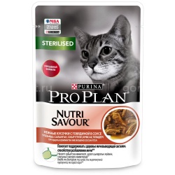 Pro Plan Pouch консервы для стерилизованных кошек говядина