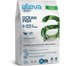 Сухой корм для кошек Alleva Holistic океаническая рыба, конопля, алоэ вера 1,5 кг