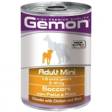Gemon Dog Mini консервы для собак мелких пород кусочки курицы с рисом 415г